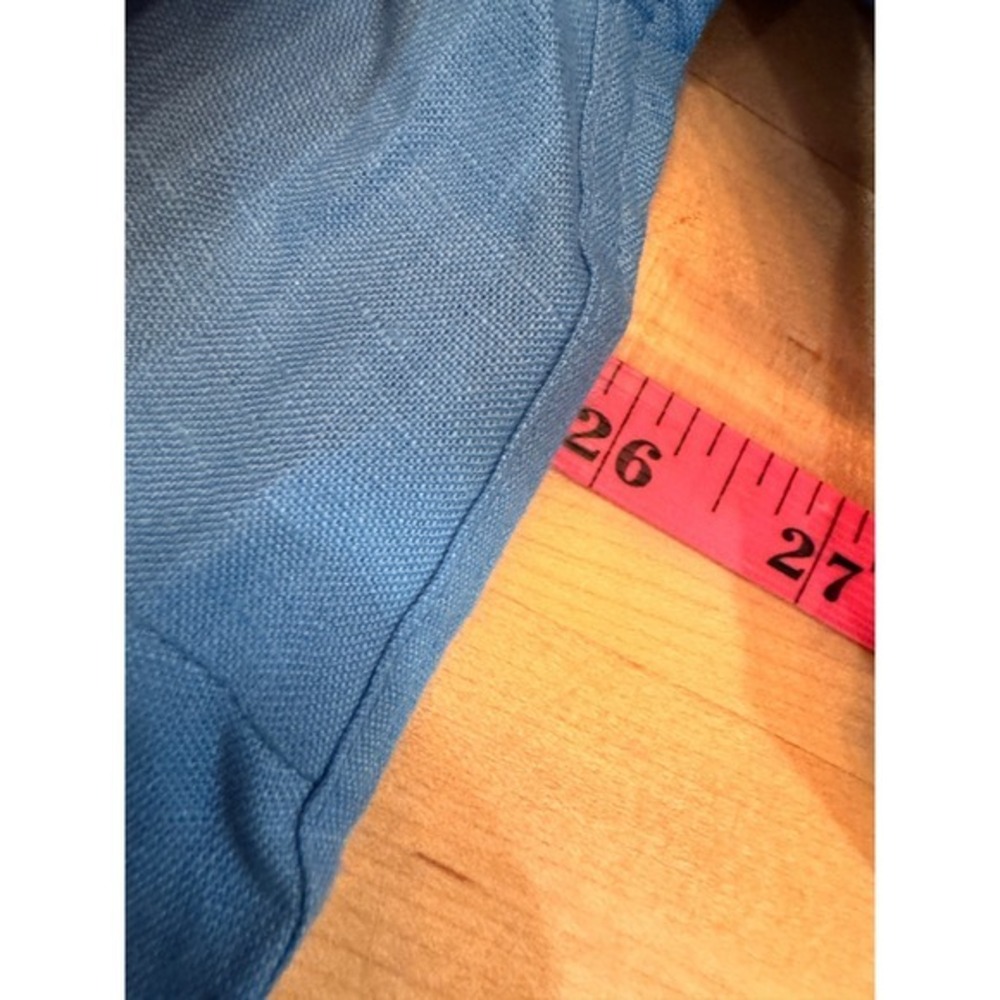 Lauren Ralph Lauren Womens Linen Blend Button Down Sleeve Shirt Blue Large 2X - Picture 7 of 11